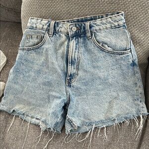 Denim Frayed Hem Women Shorts